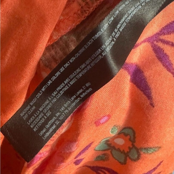 ANTHROPOLOGIE Orange Floral Quilted Chest Maxi Dress with Two Side Pockets 1X - Picture 8 of 8